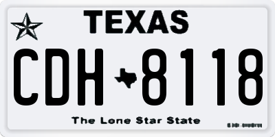 TX license plate CDH8118