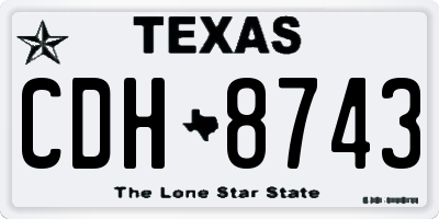 TX license plate CDH8743