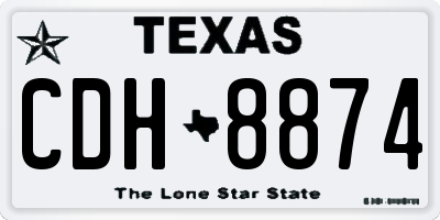 TX license plate CDH8874