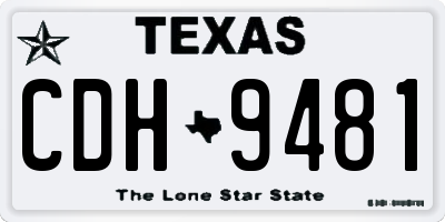 TX license plate CDH9481