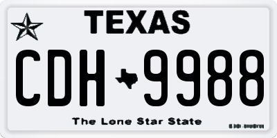 TX license plate CDH9988
