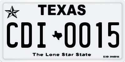 TX license plate CDI0015