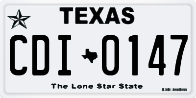 TX license plate CDI0147
