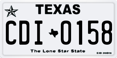 TX license plate CDI0158