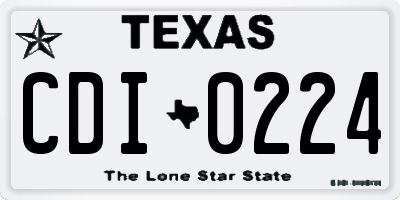 TX license plate CDI0224