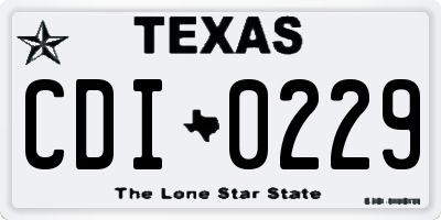 TX license plate CDI0229