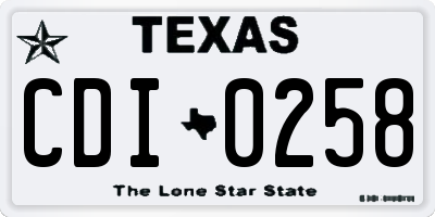 TX license plate CDI0258