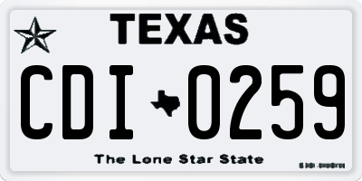 TX license plate CDI0259