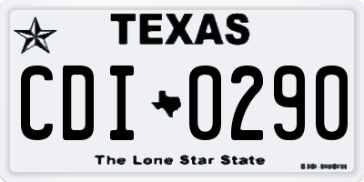 TX license plate CDI0290