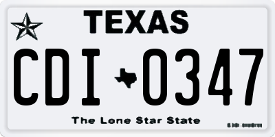 TX license plate CDI0347
