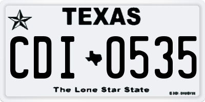 TX license plate CDI0535