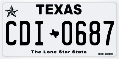 TX license plate CDI0687