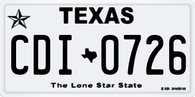 TX license plate CDI0726
