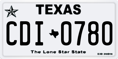 TX license plate CDI0780