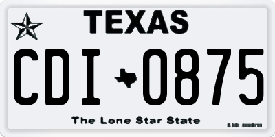 TX license plate CDI0875