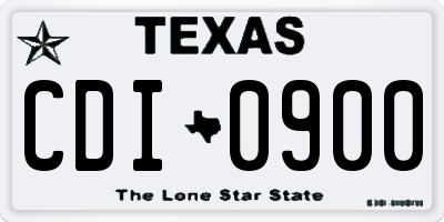 TX license plate CDI0900