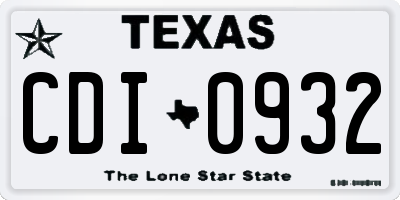 TX license plate CDI0932