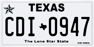 TX license plate CDI0947