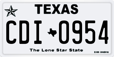 TX license plate CDI0954