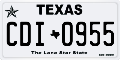TX license plate CDI0955