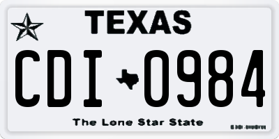 TX license plate CDI0984