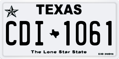 TX license plate CDI1061