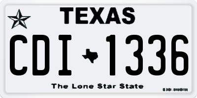 TX license plate CDI1336
