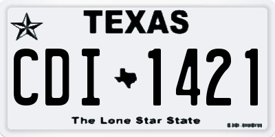 TX license plate CDI1421