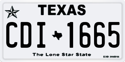TX license plate CDI1665
