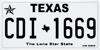TX license plate CDI1669