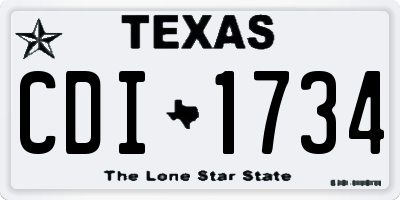 TX license plate CDI1734