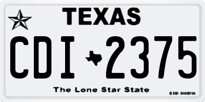 TX license plate CDI2375