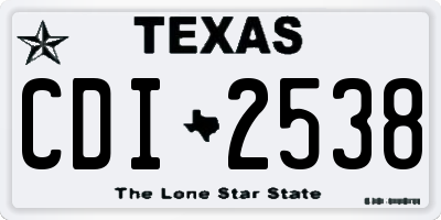 TX license plate CDI2538