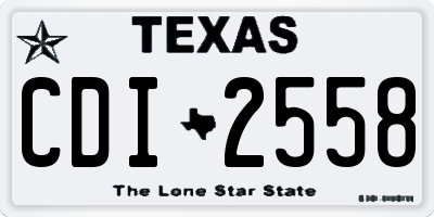 TX license plate CDI2558