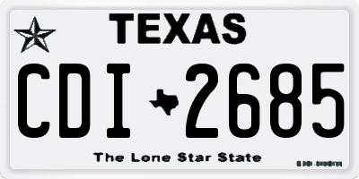 TX license plate CDI2685
