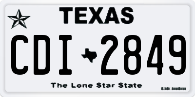 TX license plate CDI2849