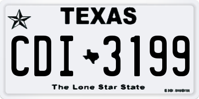 TX license plate CDI3199