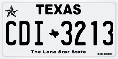 TX license plate CDI3213