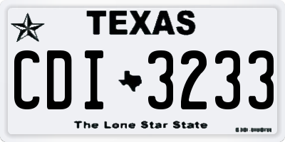 TX license plate CDI3233