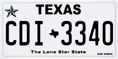 TX license plate CDI3340