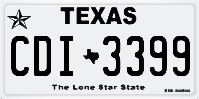 TX license plate CDI3399