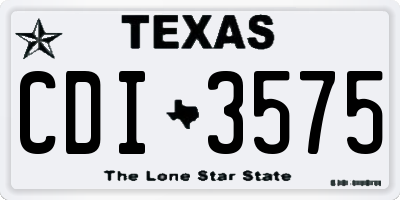TX license plate CDI3575