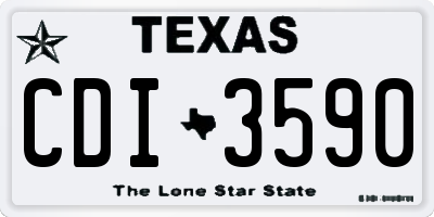 TX license plate CDI3590