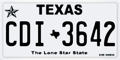 TX license plate CDI3642