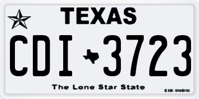 TX license plate CDI3723