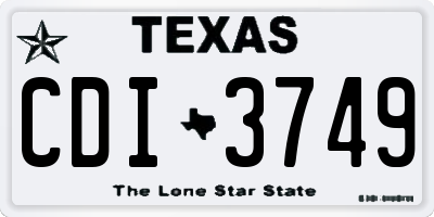 TX license plate CDI3749
