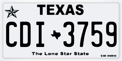 TX license plate CDI3759