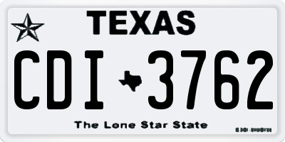 TX license plate CDI3762
