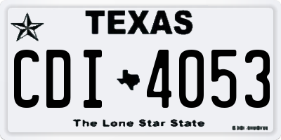 TX license plate CDI4053