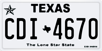 TX license plate CDI4670